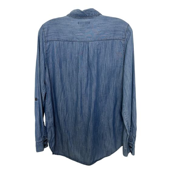 Gap Boyfriend Fit Denim Chambray Top Size XS Western Rodeo Cowgirl Casual - Picture 3 of 5